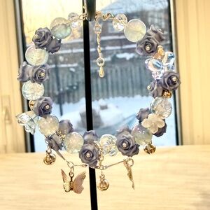 Blue Floral Vintage style Bracelet